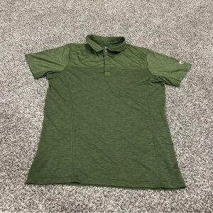 KUHL Engineered Performance Wicking Forest Green Polo Shirt Mens Med Stretch